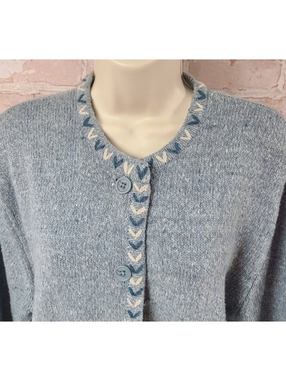 Woolrich Wool/Ramie Blend Cardigan Sweater Long Sleeve Cottagecore Women's XL - Picture 3 of 16